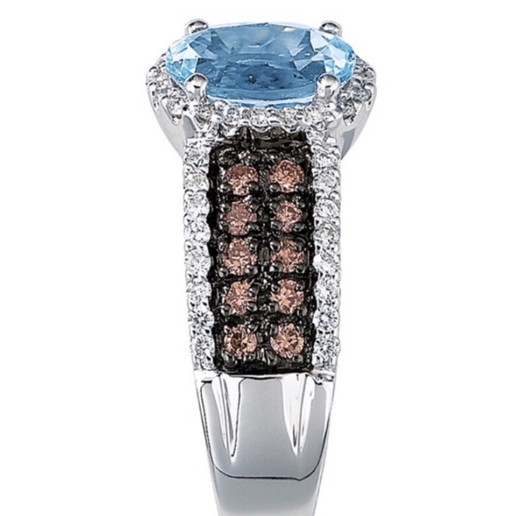 🆕 LeVian Genuine Aquamarine and Diamond Ring - Picture 7 of 8